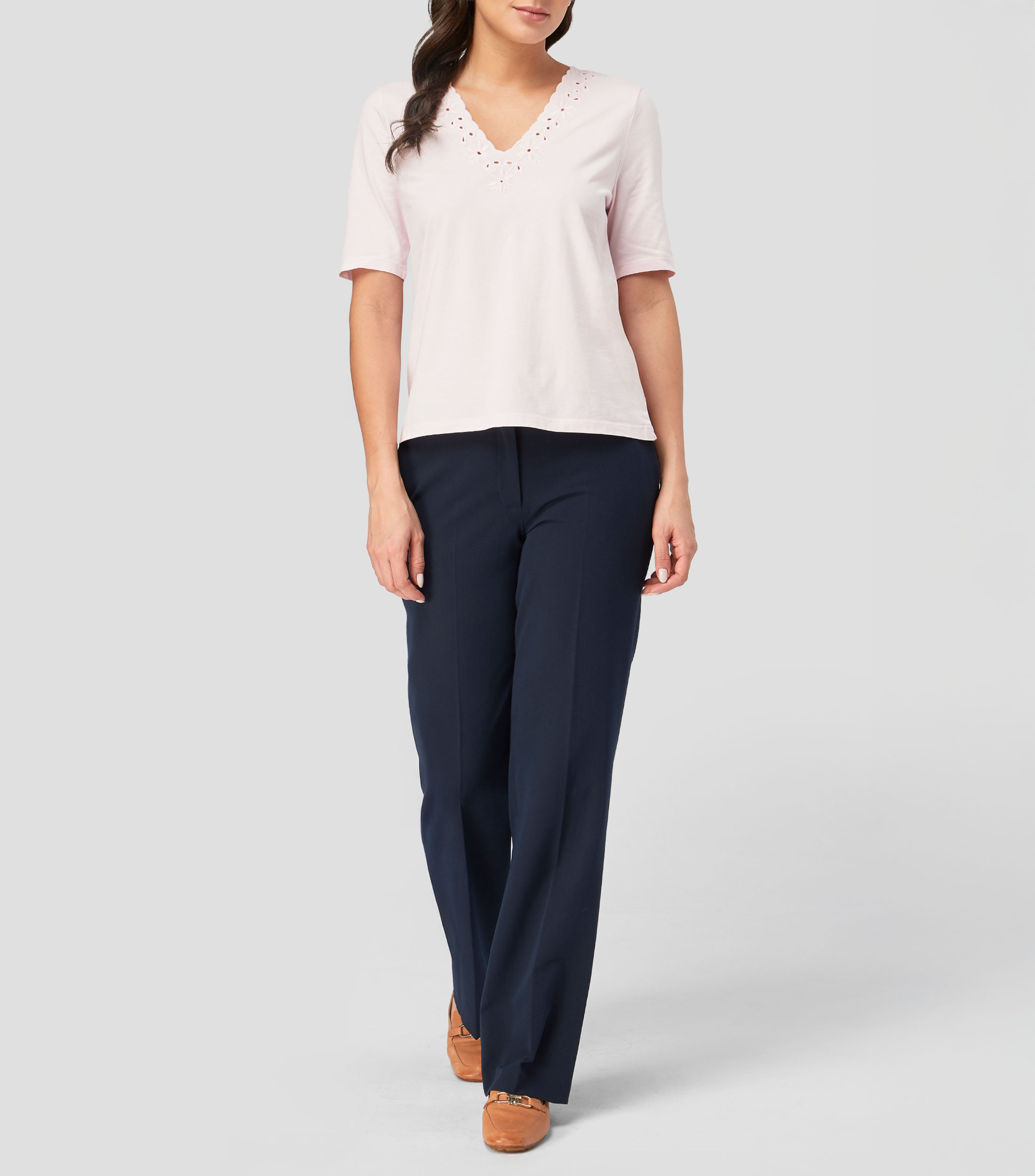 Blusa liso manga corta Mujer